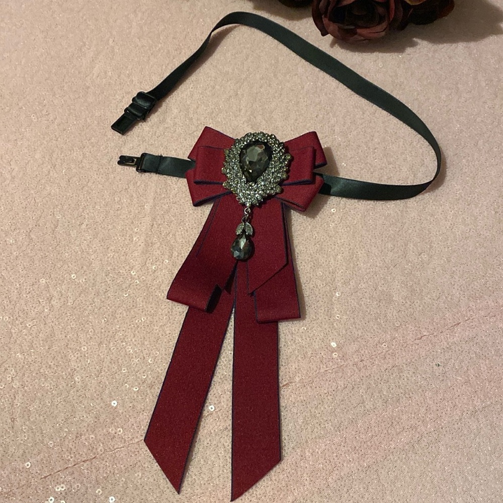 Burgundy Bow Tie #022 View 3